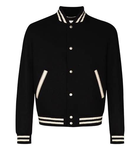 yves saint laurent leather jacket ebay|Saint Laurent letterman jacket.